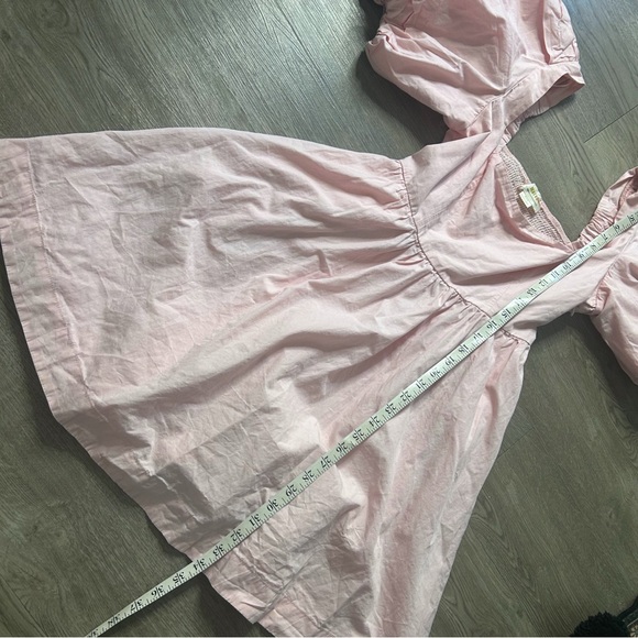 ANTHROPOLOGIE Pink Maeve Puff-Sleeve Smocked Mini Dress - Picture 8 of 17